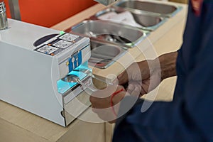 Automatic sterilizer for spoon In the food court Measures to prevent COVID-19 outbreak