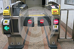 Automatic ticket gates at a station in Tokyo