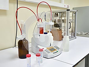 Automatic titrator in biochemical laboratory