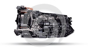 Automatic transmission gearbox. Automobile transmission gearbox in sections. photo