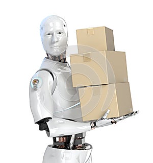 Automatic warehouse with robot work in warehouse