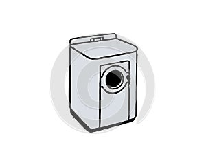 Automatic Washer - Retro Clip Art. Washing machine icon sign for logo, website, app, ui.