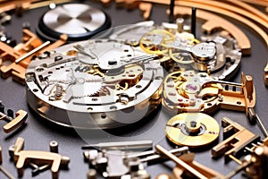 an automatic watch in various stages of assembly