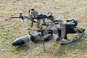 Automatic weapons on ground