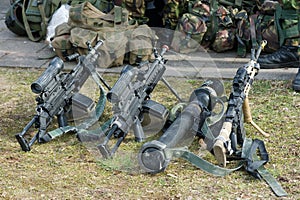 Automatic weapons on ground