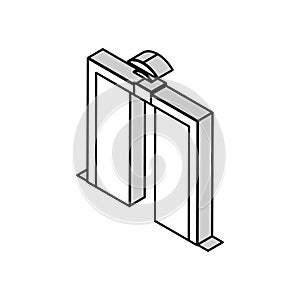 automatical open and close glass door isometric icon vector illustration