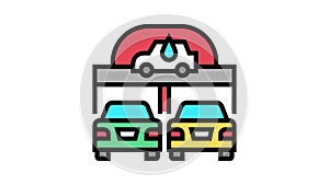automatically car wash service color icon animation