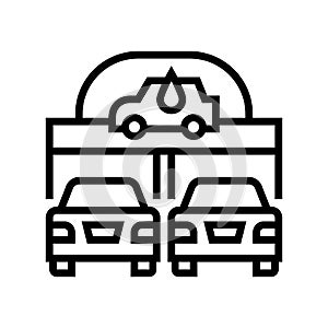 automatically car wash service line icon vector illustration