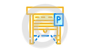 automatically parking gates color icon animation