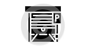 automatically parking gates glyph icon animation