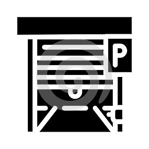 automatically parking gates glyph icon vector illustration