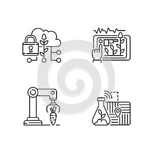 Automation of agronomy linear icons set