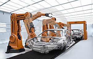 Automation aumobile factory concept
