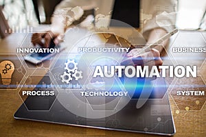 Automation concept as an innovation, improving productivity in technology and business processes.