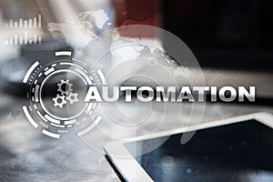 Automation concept as an innovation, improving productivity, reliability in technology and business processes.
