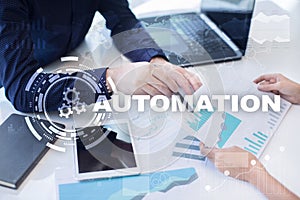 Automation concept as an innovation, improving productivity, reliability in technology and business processes.