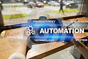 Automation concept as an innovation, improving productivity in technology and business processes.