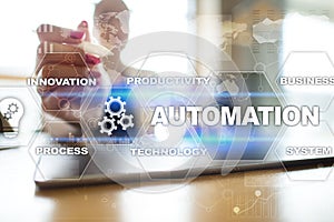 Automation concept as an innovation, improving productivity in technology and business processes.