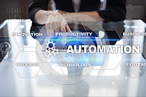 Automation concept as an innovation, improving productivity in technology and business processes.