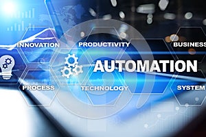 Automation concept as an innovation, improving productivity in technology and business processes.