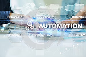 Automation concept as an innovation, improving productivity in technology and business processes.