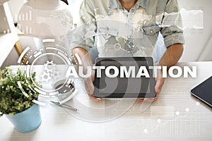 Automation concept as an innovation, improving productivity in technology and business processes.