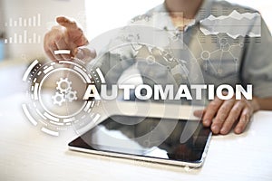 Automation concept as an innovation, improving productivity in technology and business processes.