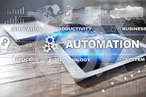 Automation concept as an innovation, improving productivity in technology and business processes.