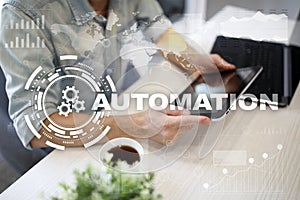 Automation concept as an innovation, improving productivity in technology and business processes.