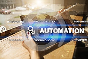 Automation concept as an innovation, improving productivity in technology and business processes.