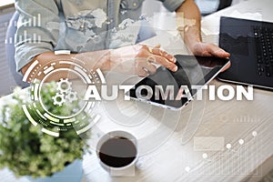 Automation concept as an innovation, improving productivity in technology and business processes.