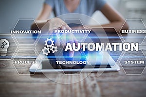 Automation concept as an innovation, improving productivity in technology and business processes.