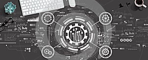 Automation concept with a computer keyboard