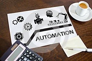 Automation concept on a paper