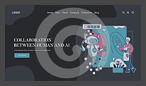 Automation In Creativity. Flat Vector photo