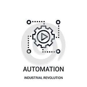 automation icon vector from industrial revolution collection. Thin line automation outline icon vector illustration