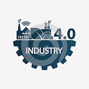 Automation Industry 4.0 icon,Technology concept. illustration