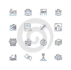 Automation line icons collection. Efficiency, Optimization, Streamlining, Robotics, Innovation, Integration, Artificial photo
