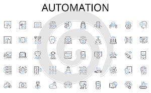 Automation line icons collection. Innovation, Ingenuity, Creativity, Imagination, Inspiration, Inventiveness, Design