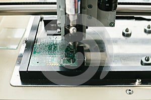 Automation of machine assembly of computer circuit board in the factory for the production of computer components. The