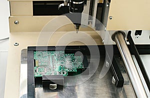 Automation of machine assembly of computer circuit board in the factory for the production of computer components. The