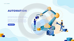 Automation page concept. Robotization. Digitalization.