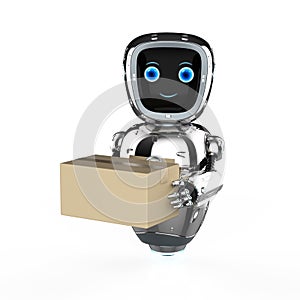 Automation robot hold cardboard box