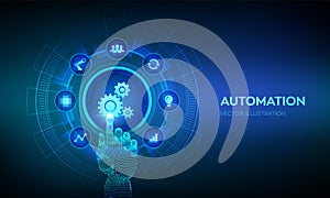 Automation Software. IOT and Automation concept as an innovation, improving productivity in technology and business processes.