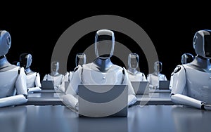 Automation worker concept with ai assistant robot working