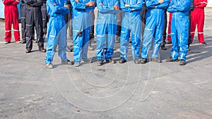 automechanics team.Machinery checkup and service station concept