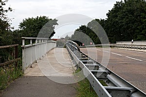 Automobile bridge over the Autobahn in Germany