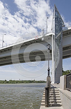 Automobile bridge over the Don river on Voroshilovsky avenue