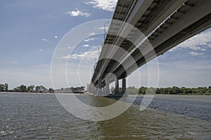Automobile bridge over the Don river on Voroshilovsky avenue