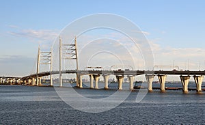 Automobile bridge in St. Petersburg